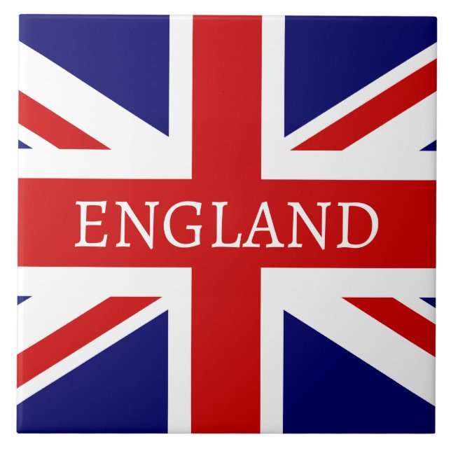 British Union Jack flag large square custom tile (Front)