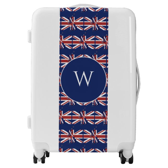 British UNION JACK Flag Monogram Luggage (Front)