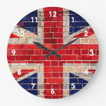 British Union Jack flag on a brick wall