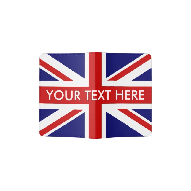 British Union Jack flag passport holder (Opened)