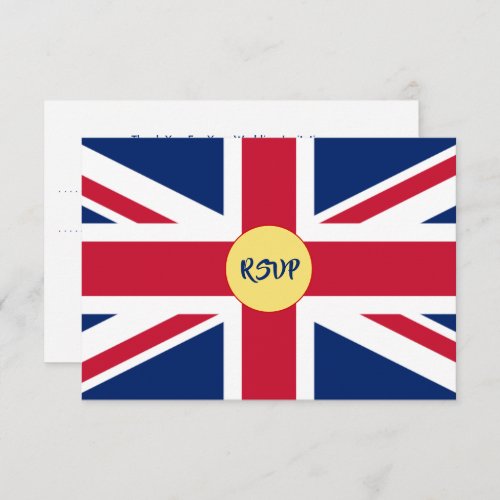 British Union Jack Flag Patriotic Wedding RSVP Car