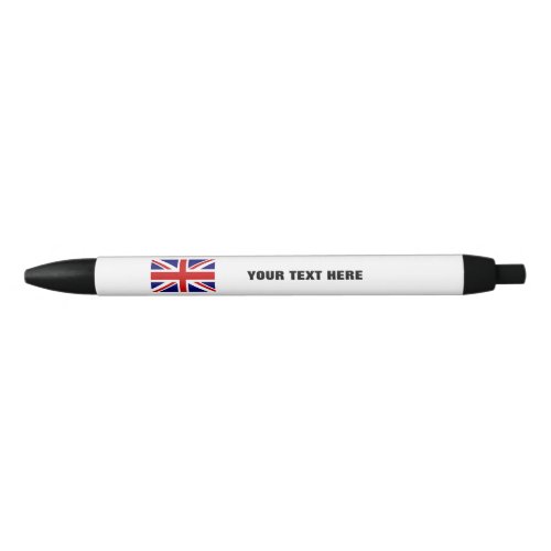 British Union Jack flag pen with custom promo text