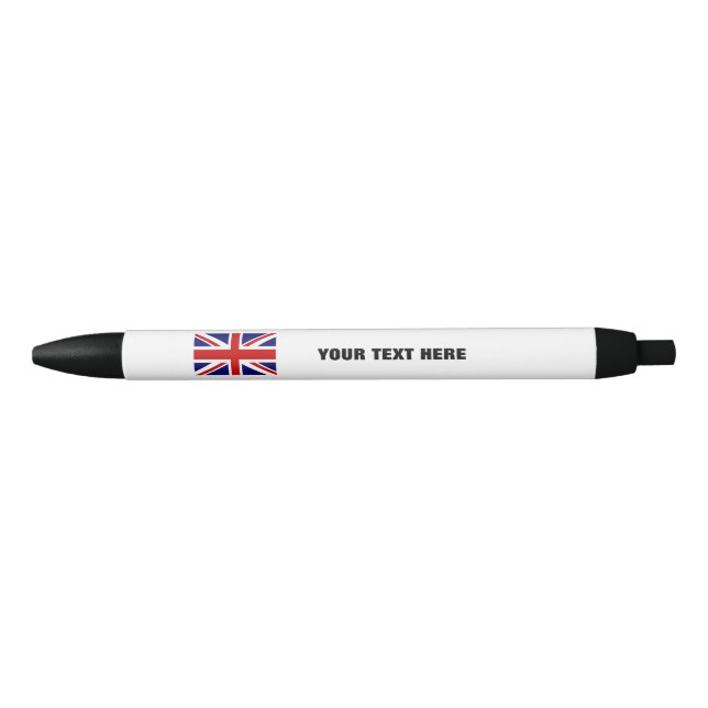 British Union Jack flag pen with custom promo text (Front)