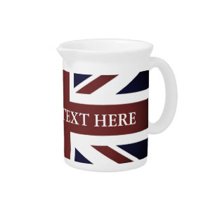 British Union Jack flag personalized ceramic Beverage Pitcher
