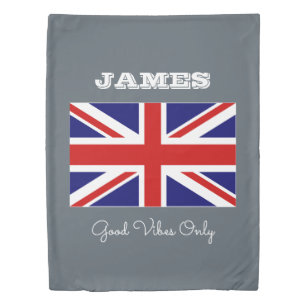 British Union Jack flag personalized duvet cover