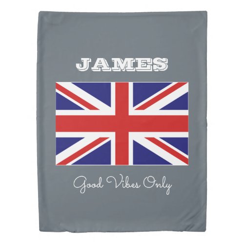 British Union Jack flag personalized duvet cover