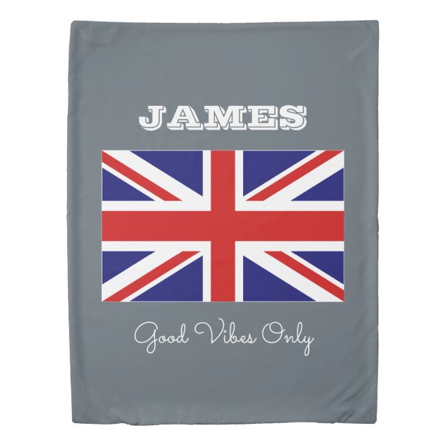 British Union Jack flag personalized duvet cover (Front)