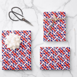 British Union Jack flag Queen's Platinum Jubilee Wrapping Paper Sheets