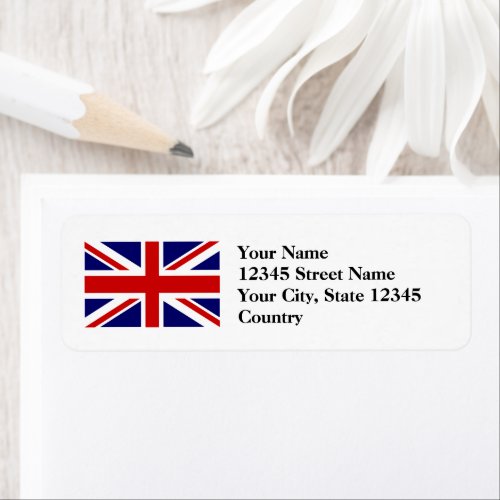 British Union Jack flag return address labels