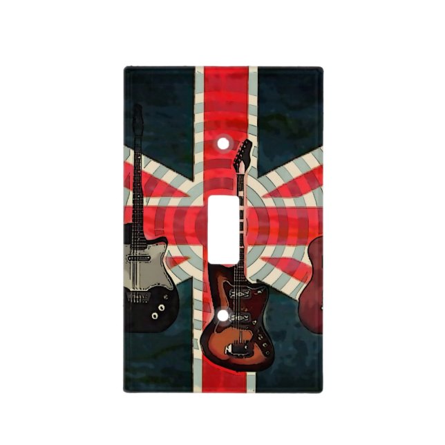 British Union Jack Flag Rock Roll Electric Guitar Light Switch Cover (Front)