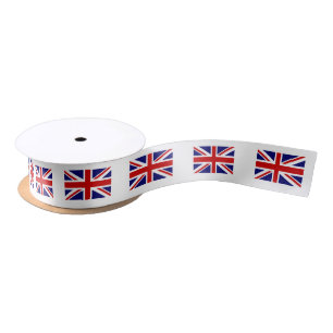 British Union Jack flag satin gift ribbon roll