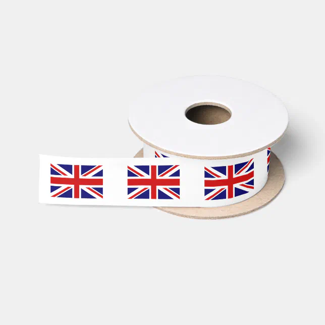 British Union Jack flag satin gift ribbon roll | Zazzle