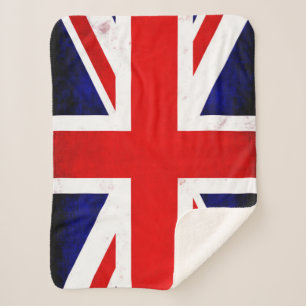 British Union Jack Flag Sherpa Blanket