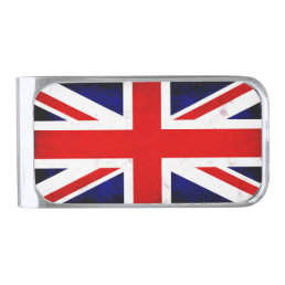 British Union Jack Flag Silver Finish Money Clip
