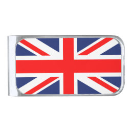 British Union Jack Flag Silver Finish Money Clip