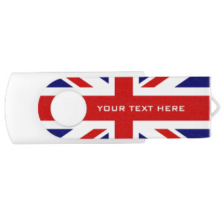 British Union Jack flag swivel USB flash drive