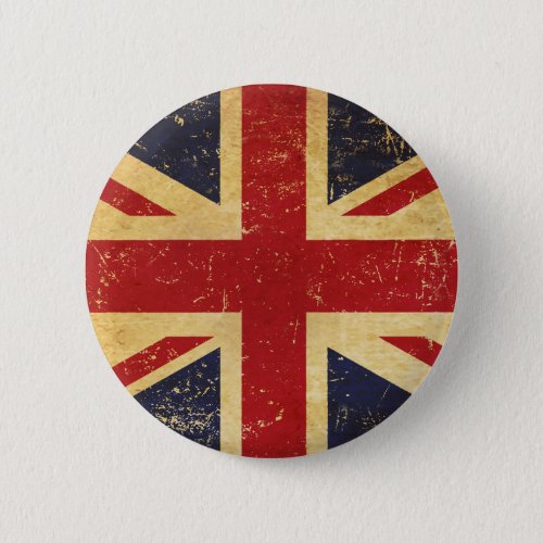 British Union Jack Flag Vintage Button