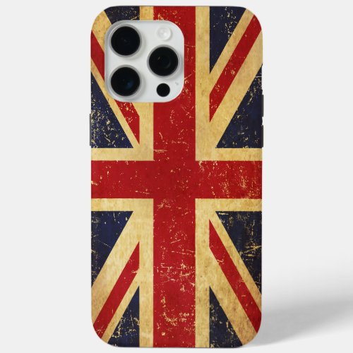 British Union Jack Flag Vintage iPhone 15 Pro Max Case