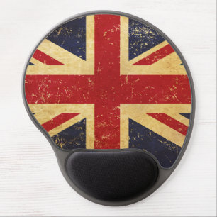 British Union Jack Flag Vintage Grunge Gel Mouse Pad
