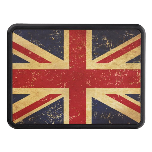 British Union Jack Flag Vintage Hitch Cover (Front)