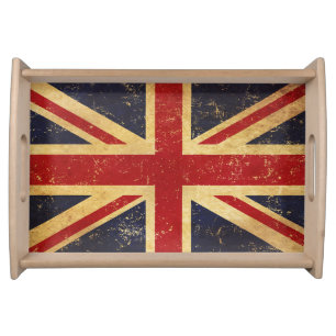 British Union Jack Flag Vintage Serving Tray