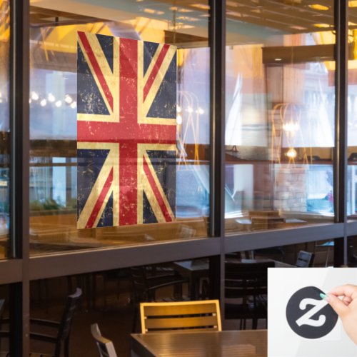 British Union Jack Flag Vintage Window Cling