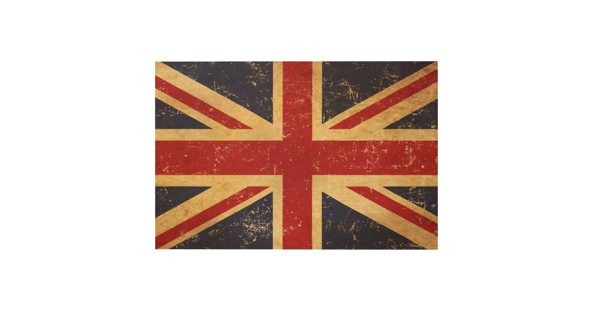 British Union Jack Flag Vintage Wood Wall Art | Zazzle