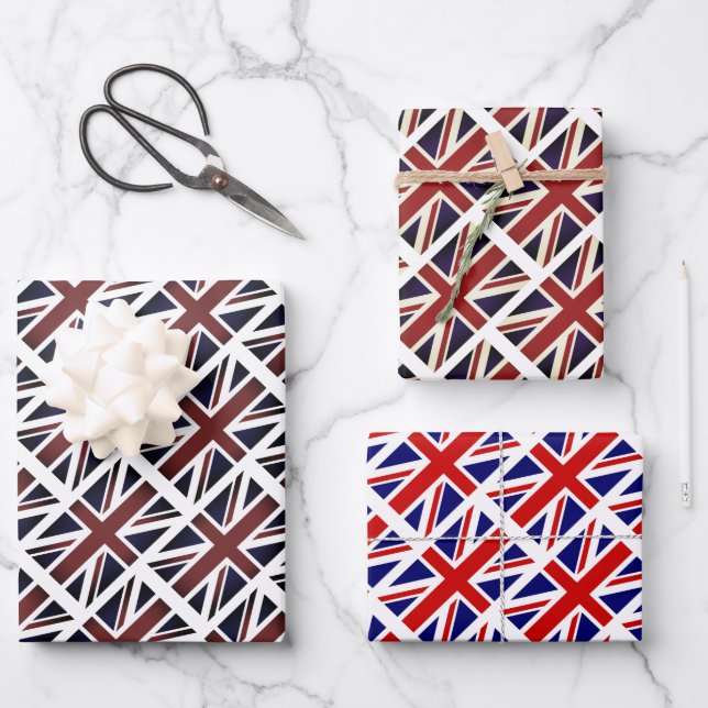 British union Jack flag wrapping paper sheets (Front)