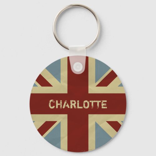 British Union Jack Grunge Flag Keychain