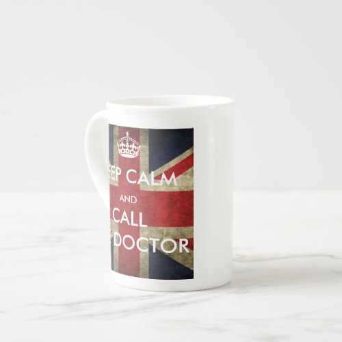 British Union Jack Keep Calm and Call the Doctor Bone China Mug