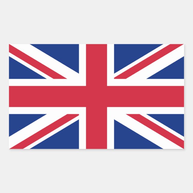 British Union Jack Rectangular Sticker (Front)