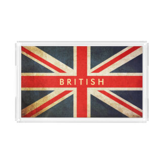 British Union Jack UK Flag Acrylic Serving Tray