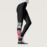 British Union Jack UK flag custom sports leggings<br><div class="desc">British Union Jack flag custom sports leggings. Trendy clothing for women and teen girls. Personalizable tights with custom color background. English pride printed pants for fashion shoot, workout, gymnastics, dance, gym, fitness, training, yoga, costume party, cheerleading, teams, running and other sports. Make your own unique outfit. Add your own name,...</div>