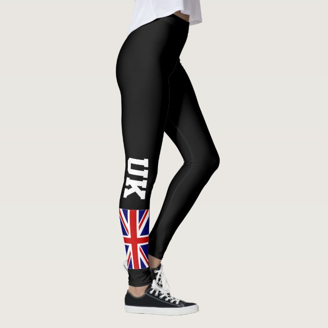 British Union Jack UK flag custom sports leggings (Right)