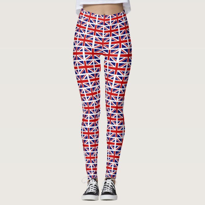 British Union Jack Uk Flag Pattern Yoga Or Workout Leggings Zazzle