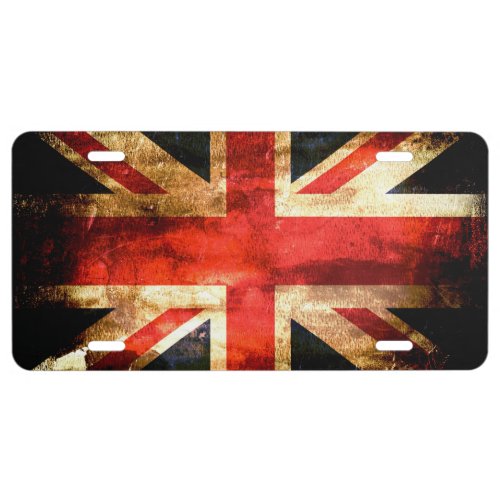 British Union Jack Vintage License Plate