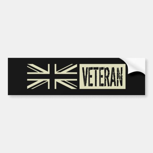 British Veteran Black Flag Bumper Sticker
