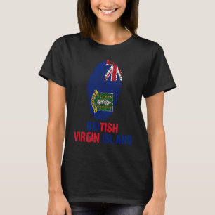 British Virgin Island Finger Print Flag  I Love Tr T-Shirt
