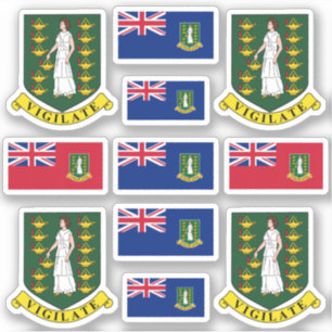 British Virgin Islander coat of arms and flag Sticker