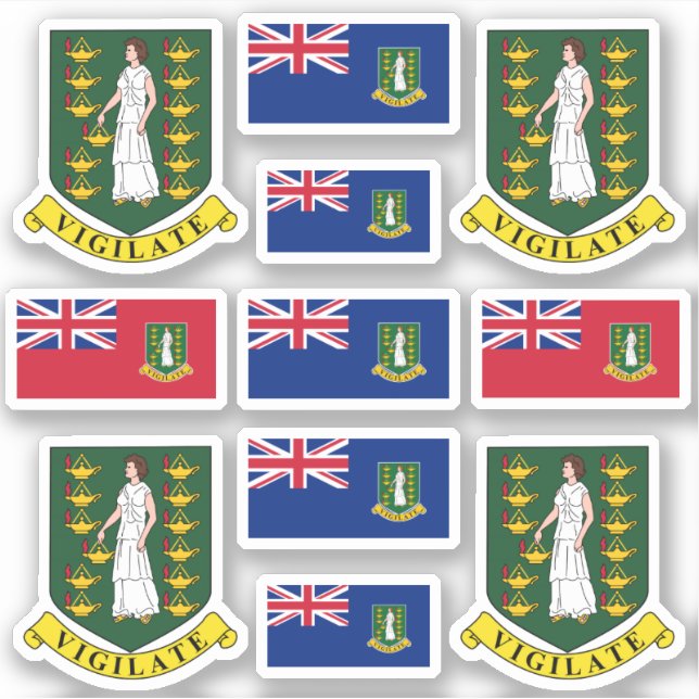 British Virgin Islander coat of arms and flag Sticker (Front)