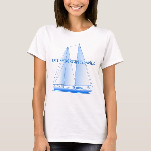 British Virgin Islands Coastal Nautical Sailing Sa T-Shirt (Front)