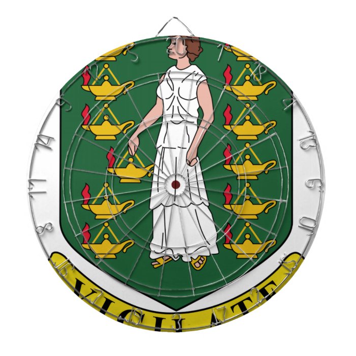 British Virgin Islands Coat of Arms Dartboard With Darts