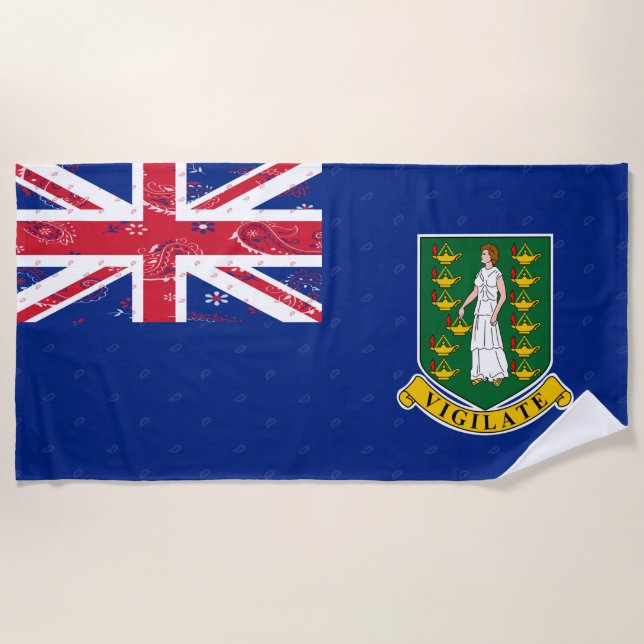 British Virgin Islands Flag Beach Towel (Front)