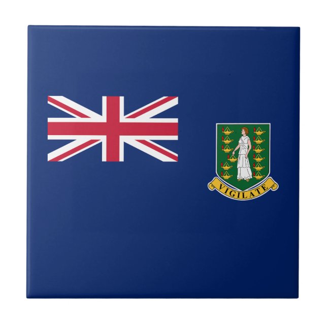 British Virgin Islands Flag Ceramic Tile (Front)