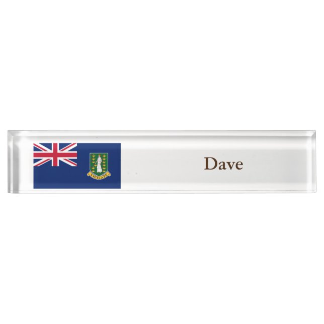 British Virgin Islands Flag Desk Name Plate (Front)