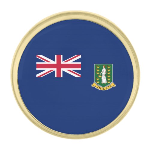 British Virgin Islands Flag Gold Finish Lapel Pin
