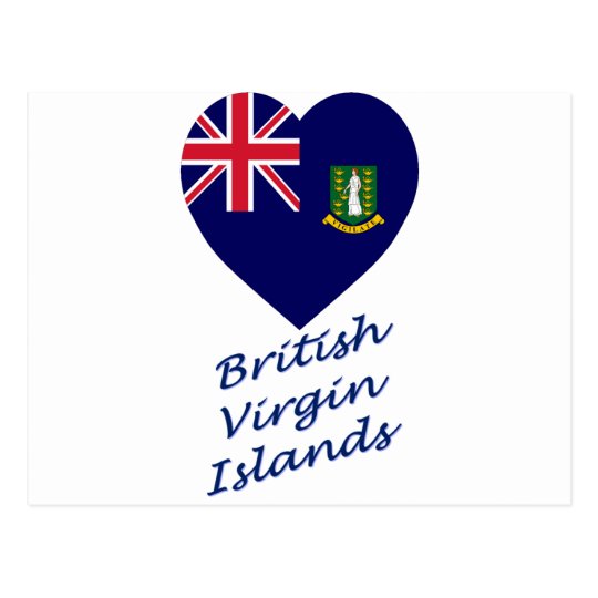 British Virgin Islands Flag Heart Postcard