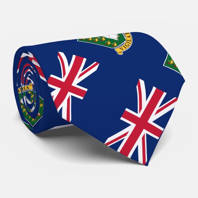 British Virgin Islands Flag Neck Tie (Rolled)