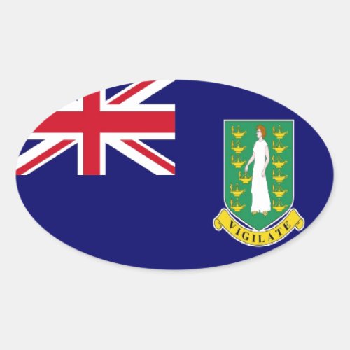 British Virgin Islands Flag Oval Sticker