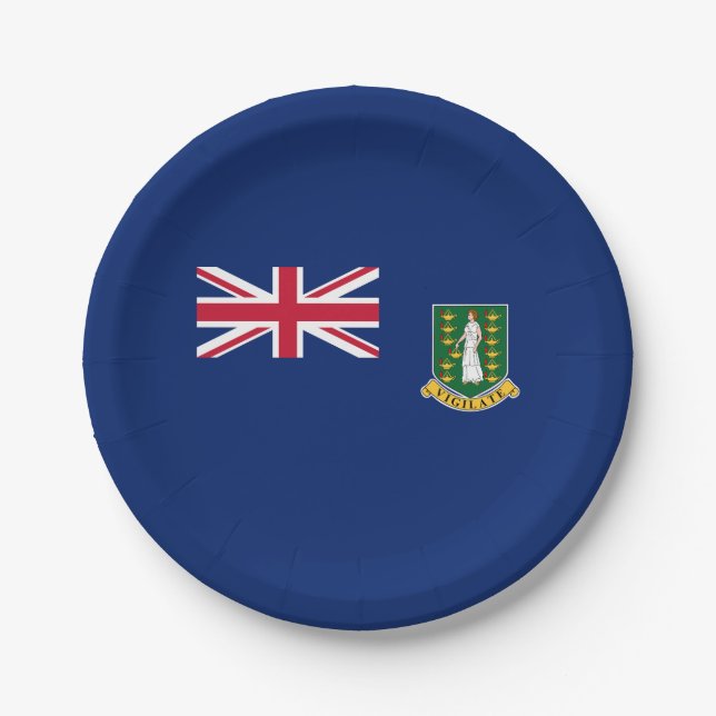 British Virgin Islands Flag Paper Plates (Front)